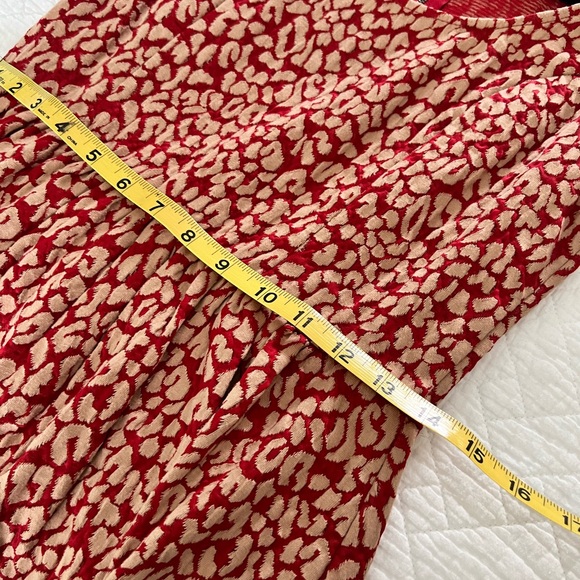 ANTHROPOLOGIE Maeve Caldera Red Animal Print Fit & Flare Dress - SzMedium - Picture 12 of 13